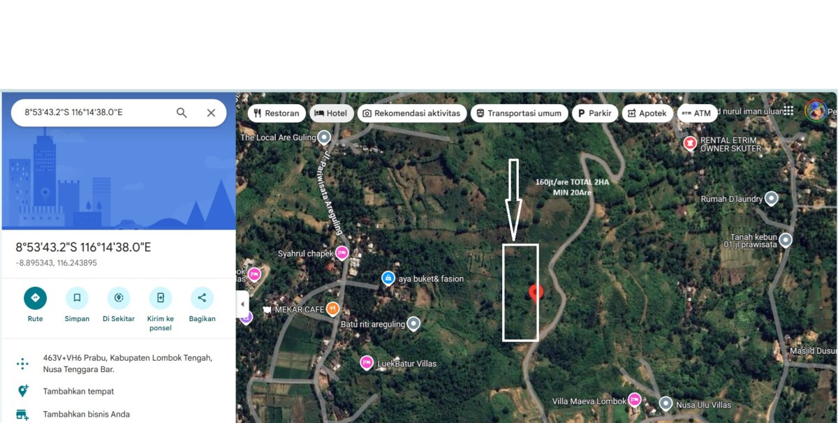 ImagImage of CENTRAL KUTA   LOMBOK AREGULING 1AL Andremeda Pranadja Group Land for sale