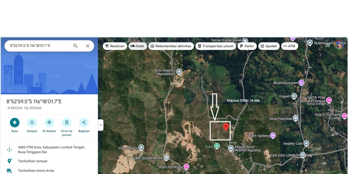 ImagImage of CENTRAL KUTA   LOMBOK BELAKANG POM 3LS Andremeda Pranadja Group Land for sale